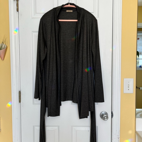 Acevog gray knit wrap cardigan 3X - Picture 3 of 6